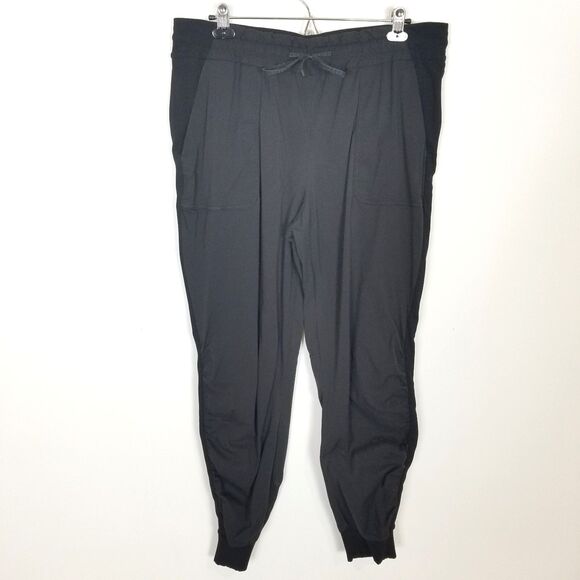 Lululemon Women  Beyond The Studio Jogger Pants Sz 14 Black Drawstring Athletic - Picture 1 of 5